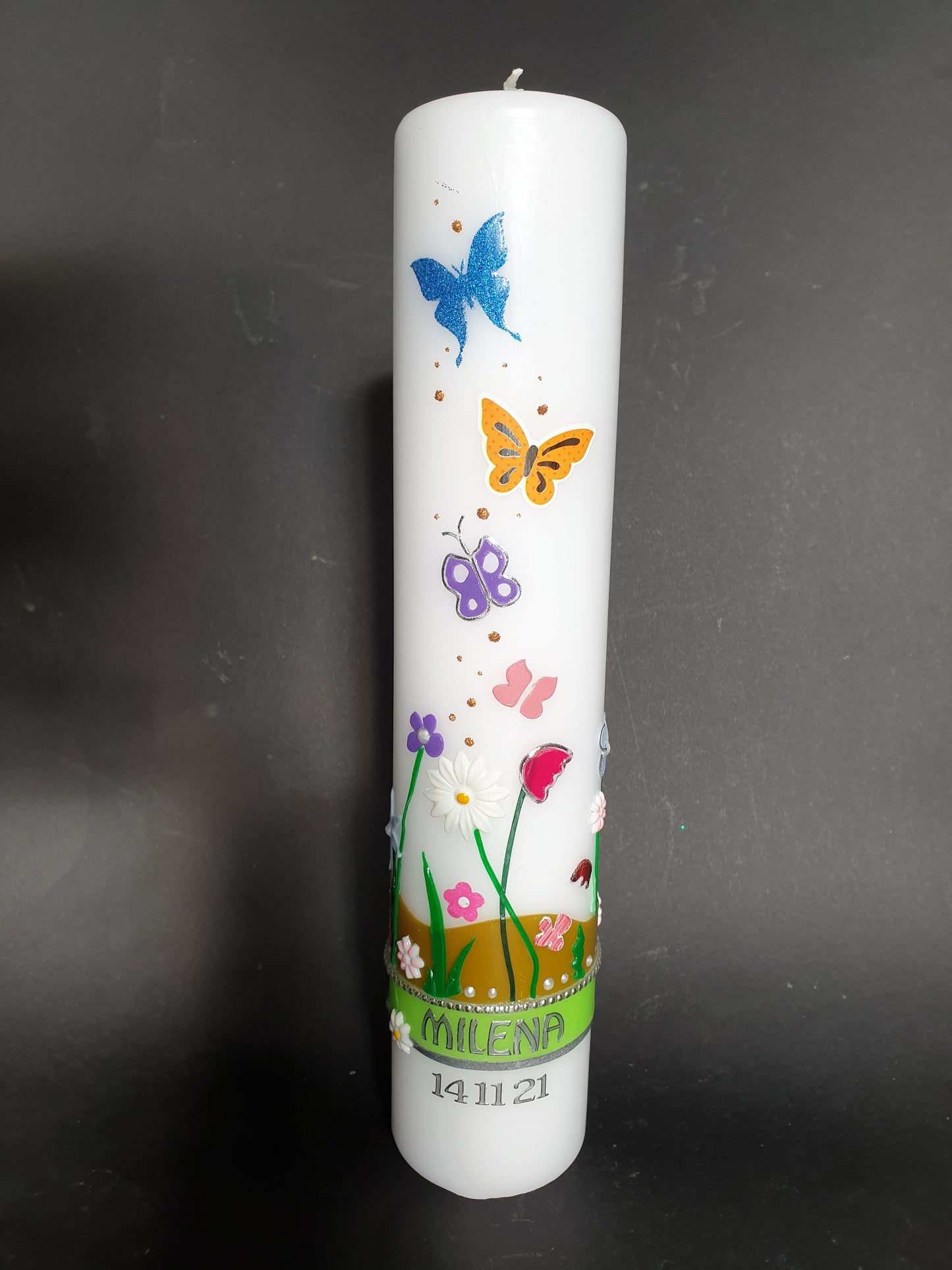 Taufkerze Blumenwiese
