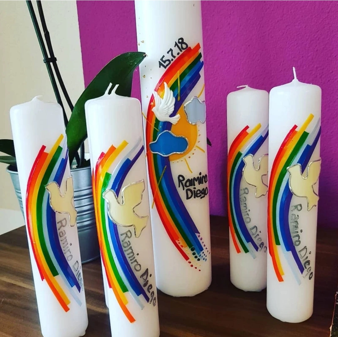 Gastkerze "Regenbogen"