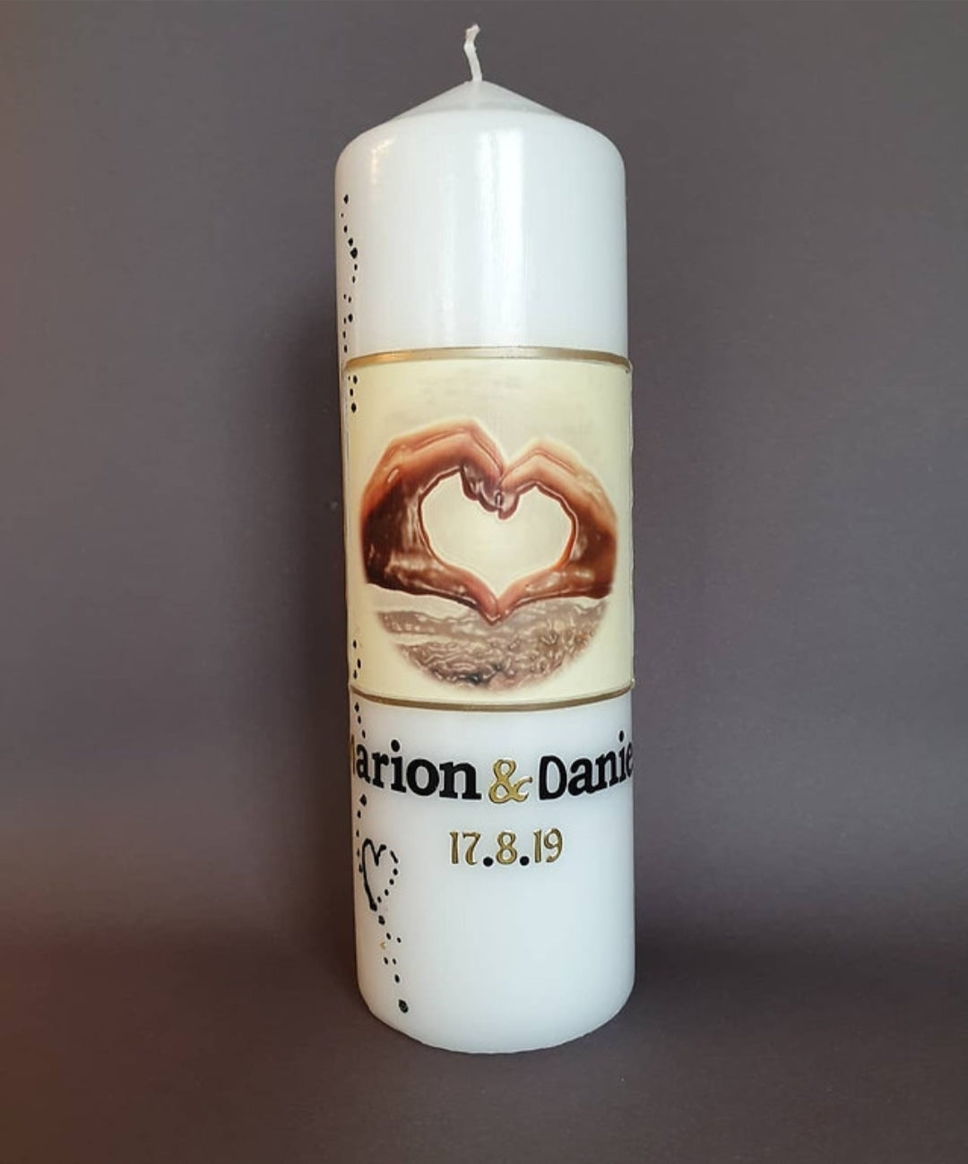 Hochzeitskerze mit Fotodruck
