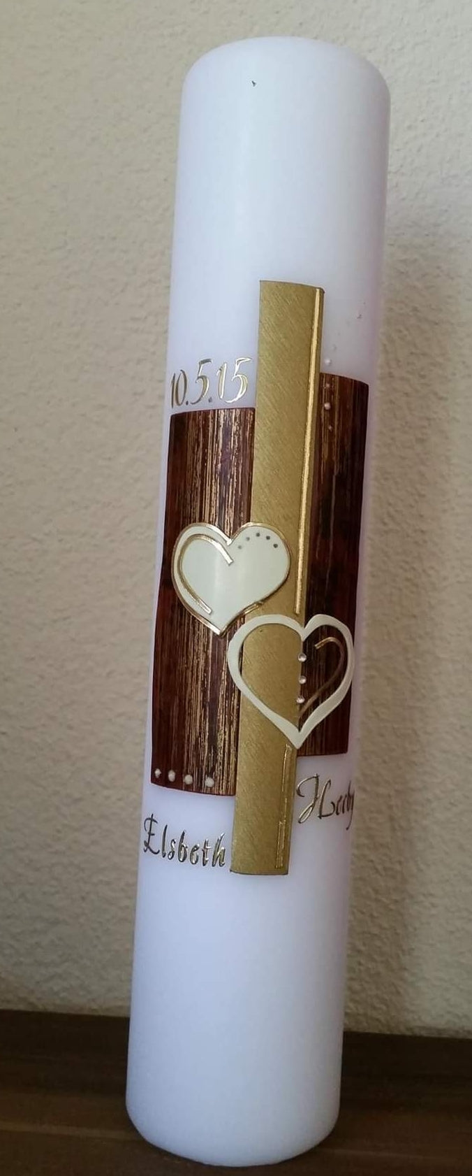Hochzeitskerze "Goldherzen"