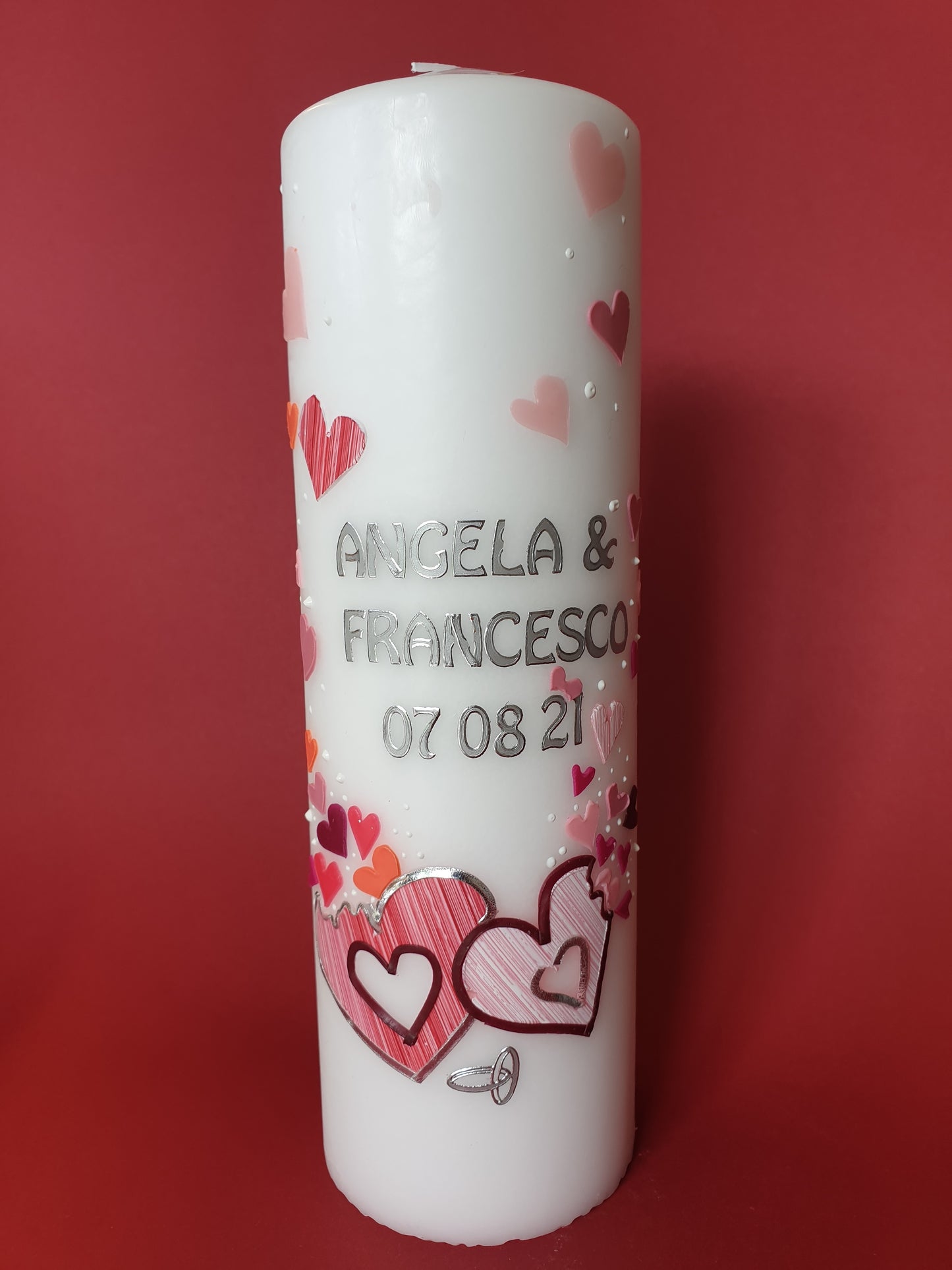 Hochzeitskerzen "Herzentanz rosa"