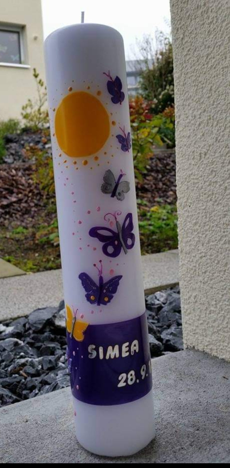 Taufkerze "Schmetterlingstanz"